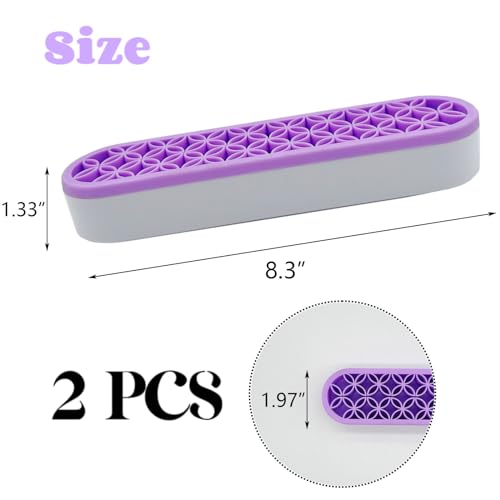 Image of TANG SONG 2 PCS Silicone Make up Brush Holder Cosmetic Storage Box Desktop Organizers (Light Purple)
