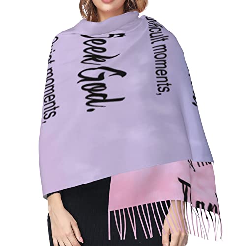 Christian Inspirational with Spiritual Bible Verse Religious Prayer Healing Scarf Pashmina Shawls Wraps Dress Wedding, WJ0620R14, 77''x27''4
