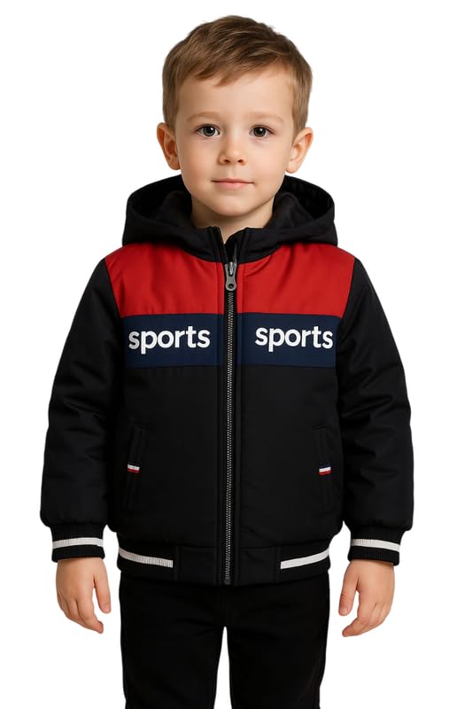 Kids Woolen Hooded Jacket – Warm Winter Coat for Boys, Casual Sports Style (Red,Multisize) Kids Woolen Hooded Jacket – Warm Winter Coat for Boys, Casual Sports Style (Red,Multisize)