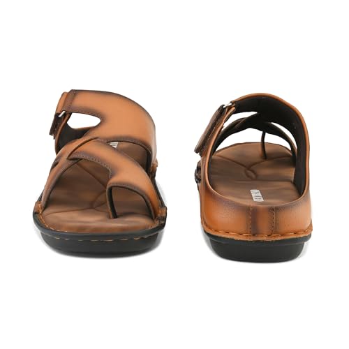 Image of Centrino Sandal for Men | Grip Insole for Stability | slippers for /sliders for men | mens sandals casual | sandals /slides for men |Modern Look with Straps | Comfortable Footwear (9264)