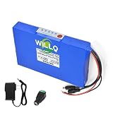 WILLQ Pacco Batteria al Litio polimerico 12V ad Alta capacità 5Ah, 8Ah, 10Ah, 20Ah, 30Ah, 40Ah, 50Ah, 60Ah, Ideale per lampioni solari e sistemi di Alimentazione di Backup per Esterni,12v 20000mah