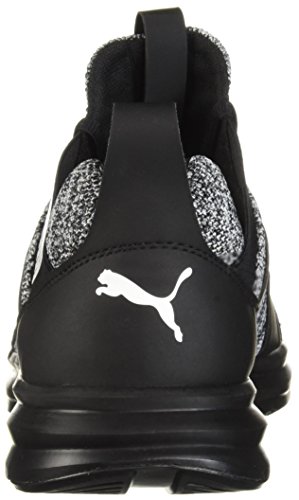 PUMA Puma Men's Enzo Knit Sneaker, Black White, 9.5 M US