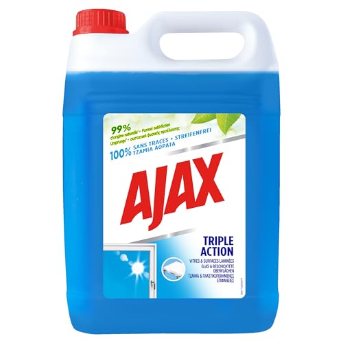 Ajax Glasreiniger 3-Fach Aktiv 5L - Kansiter zum einfachen Nachfüllen der Sprühflasche, 100% streifenfrei, ideal für Büro, Betrieb, Praxis oder zu Hause
