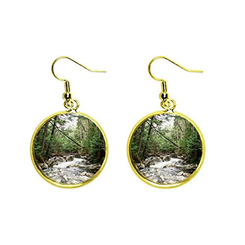 Pendientes dorados de agua y naturaleza un regalo inolvidable con forma de gota de oro