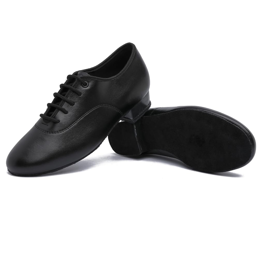 MSMAXMen's Black Ballroom Latin Performance Shoes Waltz Modern Dancing Practice Shoe