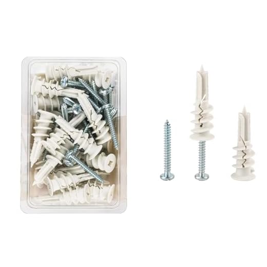 #8-120 pcs Self Drilling Drywall Anchors and Screws kit #8 x 1-1/4”- Superb Wall Anchors Used On Drywall, Plaster Board, Sheetrock, Gypsum, Hollow Wall (White Anchor 60pcs + Screws 60pcs) (120)