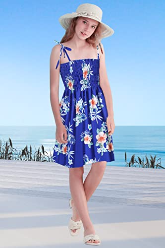 Image of SANGTREE Girls' Women's Summer Sundress Casual Smocked Floral Beach Holiday Dress, 18 Month - XL