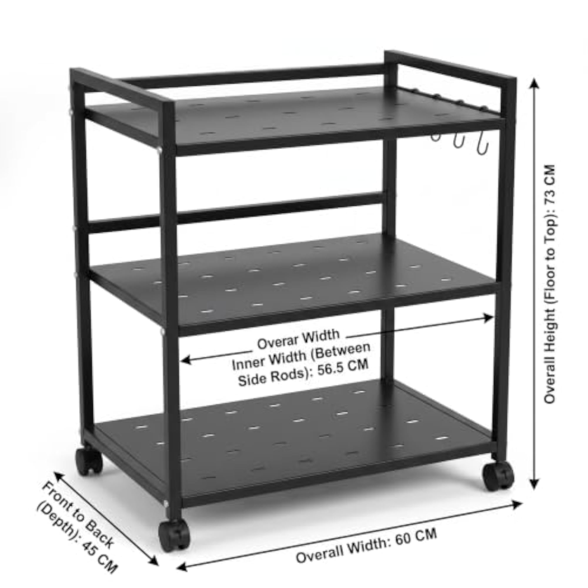 Tier Kitchen Storage Rack with Lockable Wheels, Versatile Organizer