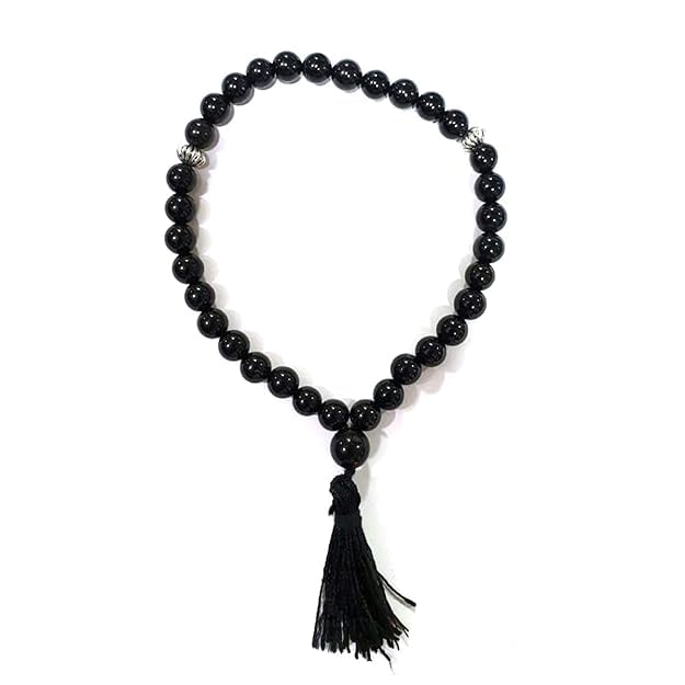 Reiki Crystal Products Natural Crystal Stone Black Onyx Tasbeeh for Muslim Prayer 33 Beads-picture-30