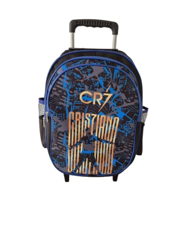 Mochila Escolar Infantil Cristiano Ronaldo CR7 Rodinhas Grande Meninos