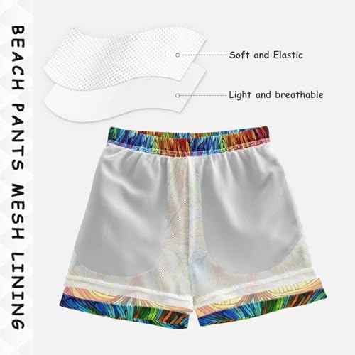 Glass Tree Colorful Boys Swim Trunks Quick Dry Toddler Swimsuit Boy Board Shorts Bathing Suits Swimwear 3T4