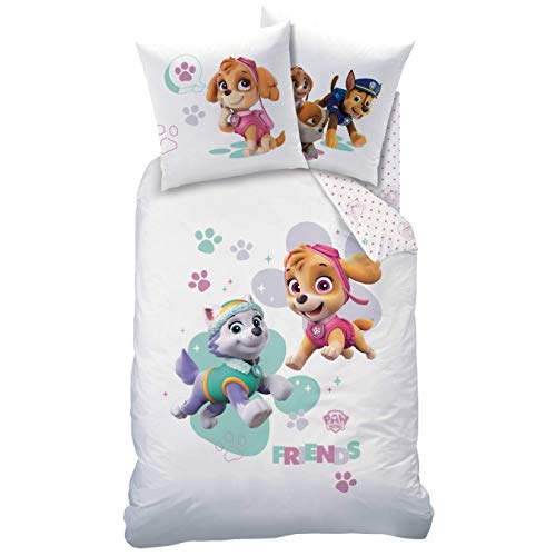 PAW Patrol Bettwäsche Set für Mädchen Skye & Everest 2 teilig · Kinderbettwäsche · 1 Kissenbezug 80x80 + 1 Bettbezug 135x200 cm - 100% Baumwolle - Image 5