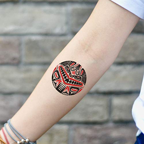 Haida Style Temporary Tattoo Sticker (Set of 2) -...