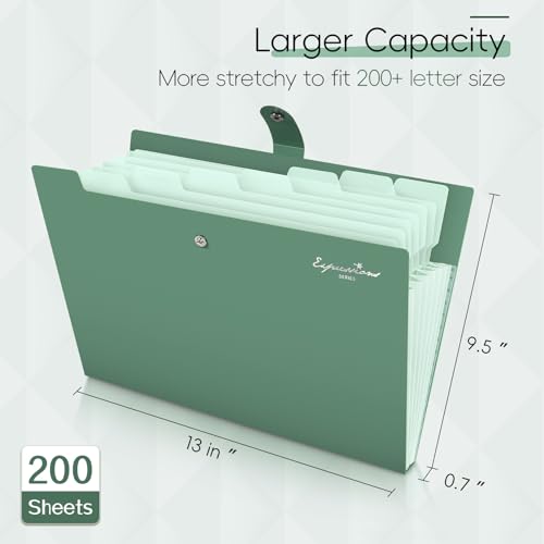 image for Sooez Elegant Accordion File Organizer, 8 Pocket Expanding File Folder