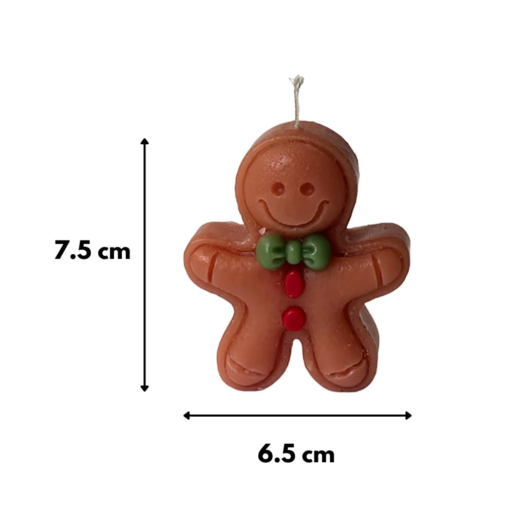 Cereria Di Giorgio - Display mit 6 Kerzen in Form von Rentieren und 6 Kerzen in Form eines Lebkuchenmanns - Duft nach Honig und Zimt - Dekoriertes Etui - Handgefertigt