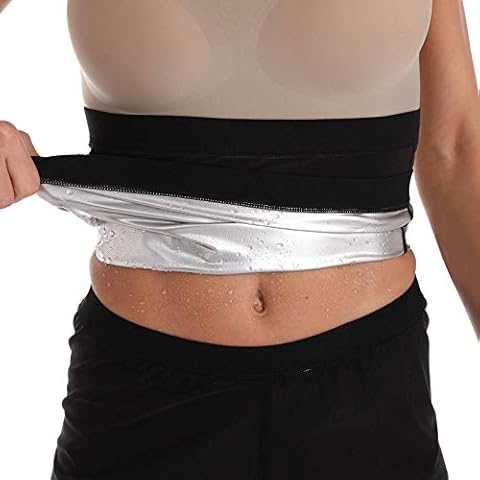 iQKA Women Shapewear Plus Size Waist Trainer Sculpting Sweating Plastic Waistband Sports Beauty Corset Abdominal Belt(Black,XL) Cover