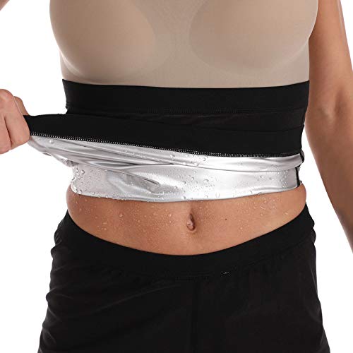Aniywn Womens Sweating Belt Shaper Waist Trimmer, Sweating Elastic Waist Trainer Tummy Control Leggings Shorts