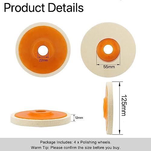 4Pcs 125 mm Disco Lucidatura Lana,Dischi di