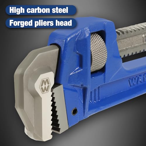 Wadfow WPW1130 Drop Forged 2 Piece (12", 18 ") Pipe Wrench Set: Heavy Duty Hand Tools thumb #3