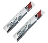 2 Pcs Zl1 Emblem Badge Letter Rear Side Zl1 Door Replacement for Camaro (Chrome/Red)