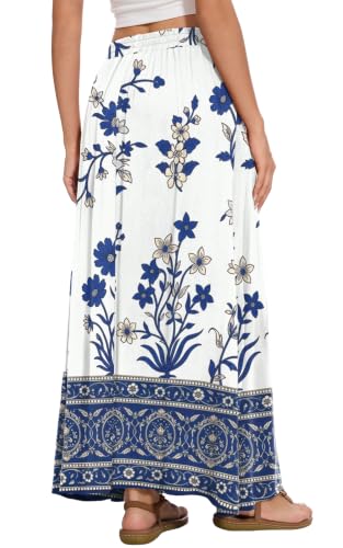 Image of Womens Maxi Skirt Long Flowy Summer A-Line High Waist Skirts
