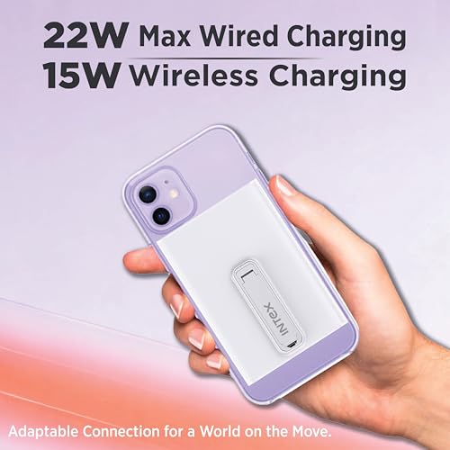 Image of Intex Strong Nova QCPD 10K Poly 10000mAh Wireless Power Bank with 22.5W Fast Charging, 15W Wireless Charging, Type-C Input Output, Built-in Stand, LED Indicators (White)