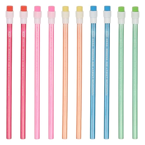 PATIKIL HB鉛筆 20個入り 六角形 グラファイト鉛筆 7mm 薄い木製 ラウンド ゴム付き 事務所 作図 マルチカラー