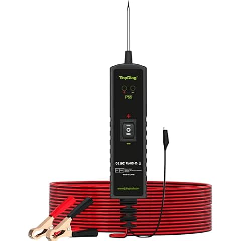 Topdiag P55 Electrical Tools Circuit Tester Component Activation Continuity Test Trailer Light Tester Jumper Lead Function 12V-24V Short Circuit Located Overload Protected Cover