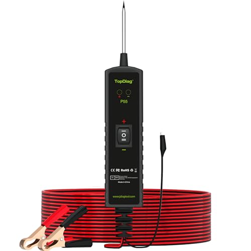 Topdiag P55 Electrical Tools Circuit Tester Component Activation Continuity Test Trailer Light Tester Jumper Lead Function 12V-24V Short Circuit Located Overload Protected