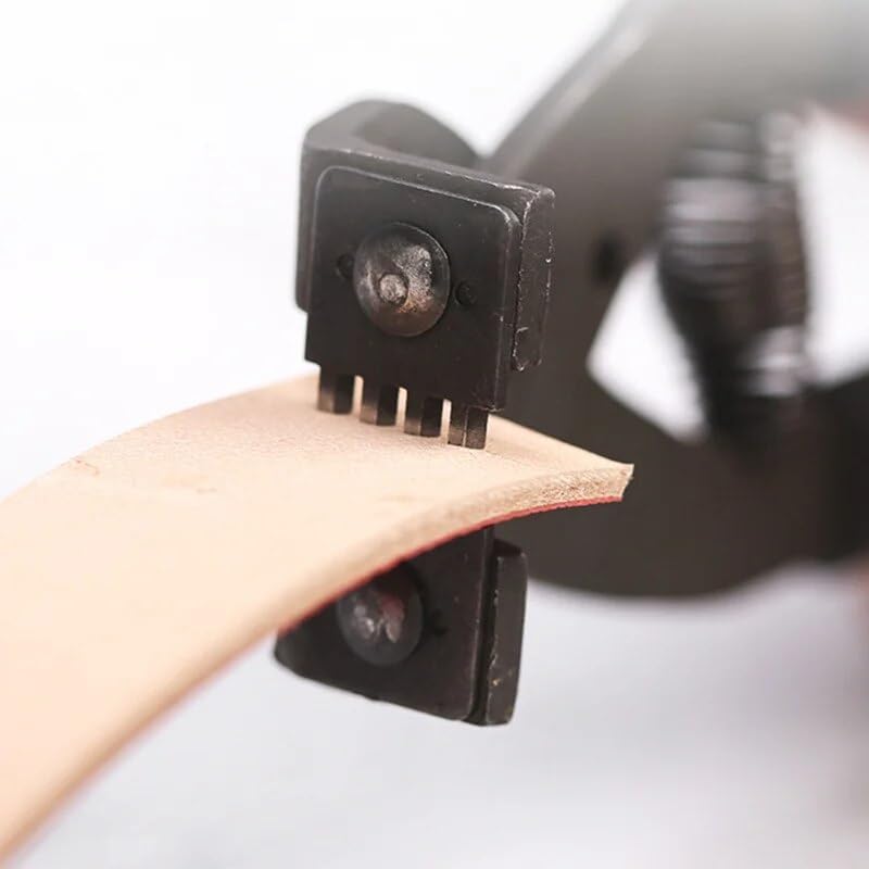 -Leather Stitching Hole Punch Plier Clamp Cutter Hoggard Diamond Cut Punch Leather Punch Tool 4Mm Pitch 4 Prong - (Color: 4 teeth)