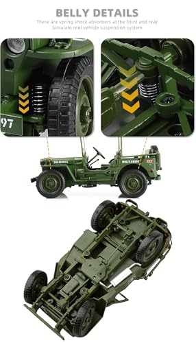 Image of Magicwand 1:18 Scale Die-Cast ⦗Willlys Tactical Jeeep⦘ with Openable Bonnet,Roof,Front Windscreen & Working Steering ⦗Pack of 1⦘