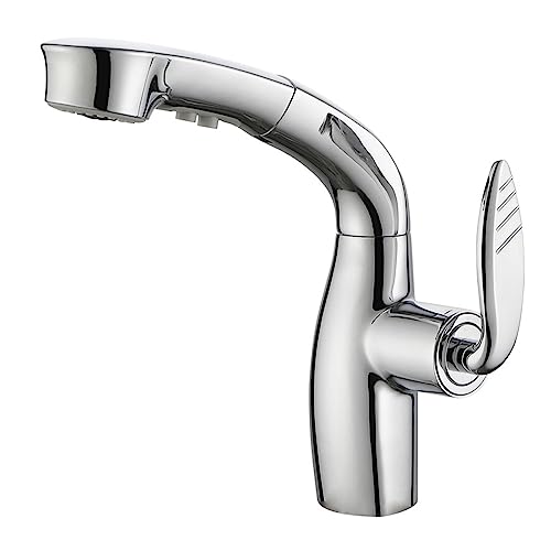 Robinet mitigeur de lavabo extractible en laiton pour éliminer les éclaboussures