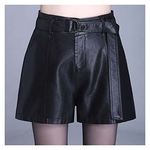Pantalon en cuir PU grande taille coupe large taille haute pour femme mode automne hiver