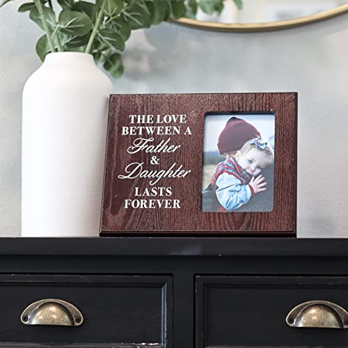 Elegant Signs The Love Between A Father And Daughter Last Forever - Wood Picture Frame Holds 4X6 Photo - Daughter Or Dad Gift For Birthday, Christmas, #TOP3