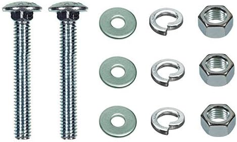 1/4-20 x 1" Carriage Bolt Kit, Round Head, Square Neck, Zinc Plated Steel, Full Thread, Includes Flat Washers, Lock Washers and Hex Nuts, Quantity 100