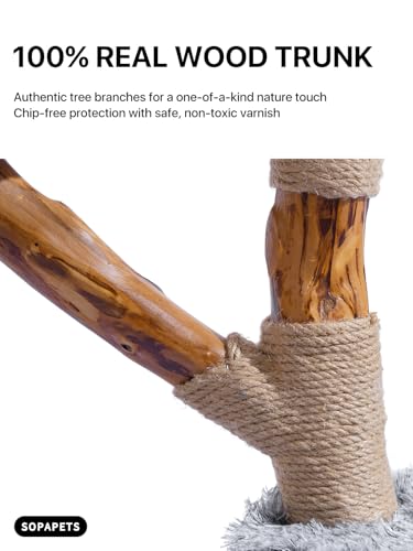 Árbol para Gatos de Madera Maciza Sopapets 41.3" Gris miniatura 5