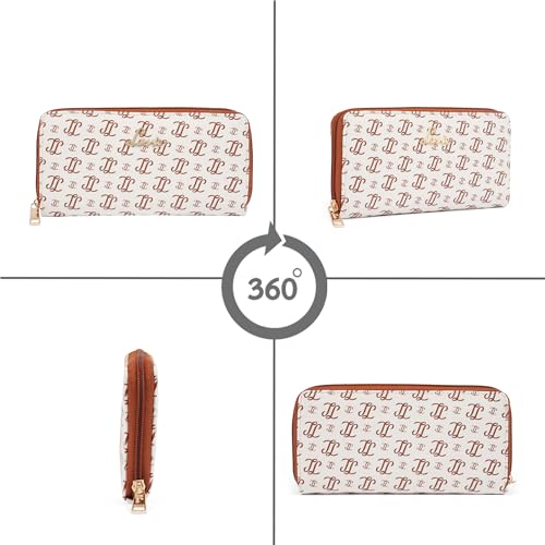 Image of Lavie Women's Sacy Monogram LL Print Large Zip around Wallet | Ladies Purse Handbags