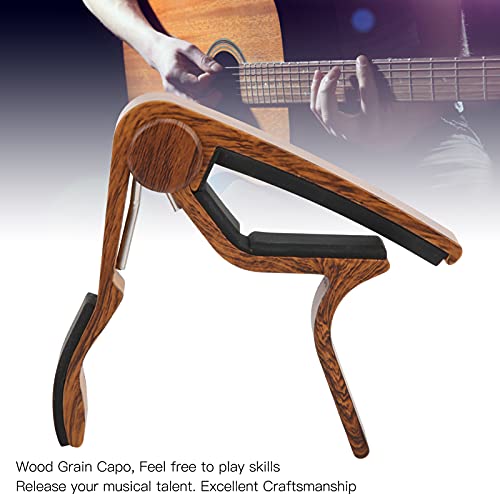 Capos en métal, Capo de guitare portable ergonomique à dégagement rapide pour instrument(Grain de bois profond) - Les Beatles, Paul McCartney, John Lennon, RIngo Starr, George Harrison Capos en métal, Capo de guitare portable ergonomique à dégagement rapide pour instrument(Grain de bois profond) – Image 5