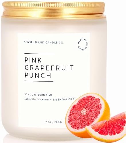 Grapefuit Punch Scented Candle for Home Highly Scented Refreshing Grapefruit Candles Natural Soy Candle Gift