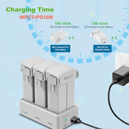 Accessoires de charge DJI Mini 3 et Mini 4 Pro avec hub de chargeur Hanatora - 3
