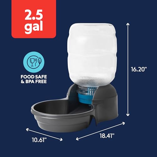 Petmate® Replendish® Automatic Dog Water Dispenser Gravity Pet Waterer with Microban Antimicrobial Protection, 100% BPA Free - 2.5 Gallon, Wide Mouth Bowl, with 2 Extra Filters by Petmate - Image 3