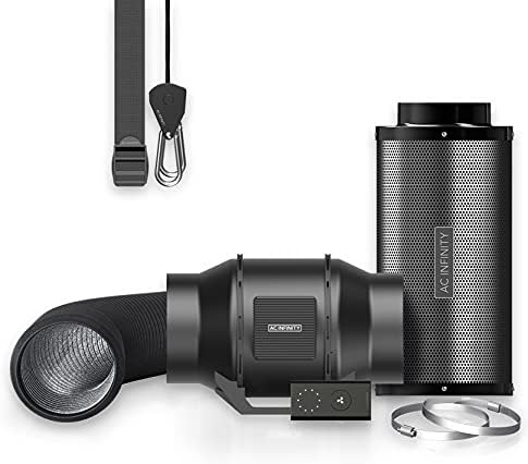 AC Infinity Air Filtration Kit 6”, CLOUDLINE LITE Inline Fan and Carbon Filter Combo, Cooling and Ventilation System for Grow Tents, Hydroponics, Indoor Gardening