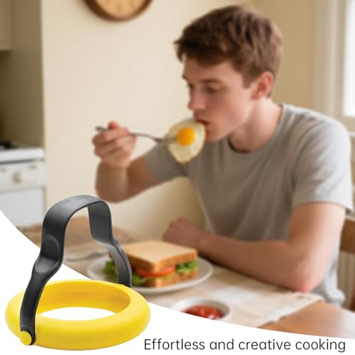 Silikon-Eierformen – 4er-Set Antihaft-Eierringe für Spiegeleier, Pfannkuchen, Omeletts, Frühstückssandwiches – Hitzebeständig, Wiederverwendbar, Einfach zu benutzen