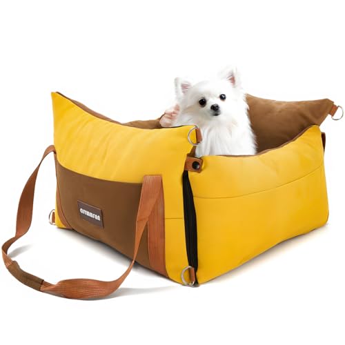 Seggiolino auto per cani di piccola e media taglia sotto i 15 kg, con zona di riposo allungabile, rimovibile e lavabile, cuccia per cani con scomparti e cintura di sicurezza