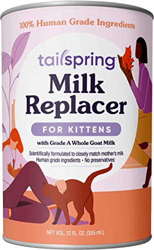 TAILSPRING Milk Replacer for Kittens, Liquid, Ready-to-Feed, Made with Whole Goat Milk 12 Fl Oz (Pack of 1)