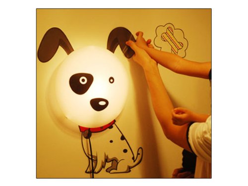 Gosear Cute Dog DIY Home Room Decor Wallpaper Wall Sticker Night Light Lamp