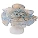 F FADVES Women Oganza Sun Hat Church Wide Brim Wedding Formal Fascinator Hat Light Blue
