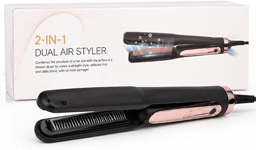 2-in-1 Dual Air Styler Hair Straightener and Dryer, Reduces Frizz, Adds Shine, No Heat Damage