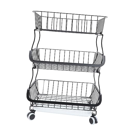 Garneck 1 Juego Soporte para Carrito estanterias almacenaje estanterias trastero Estante Especias Spice Rack Almacenamiento organizadores Carro utilitario Carro de Cocina Planchar Black