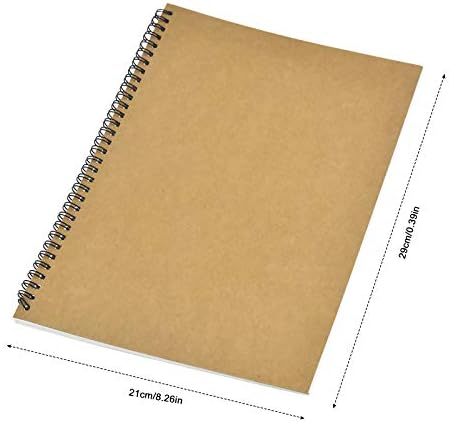 2 Pack Sketch Notebook, 280 Sides/140 Pages A4 Sketchbook, Blank Sketch Book Paper, Kraft Cover Spiral Bound Drawing Artist Pad for Boys Girls Painting Watercolor,Journalr,Drawing Landscape